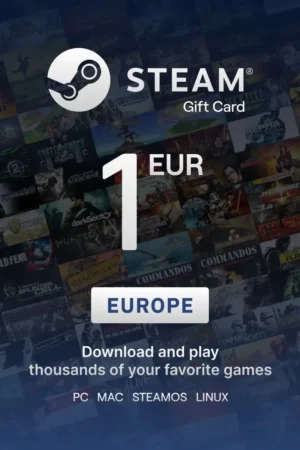 Steam Wallet 1 EUR Gift Card (Europe) - Digital Key