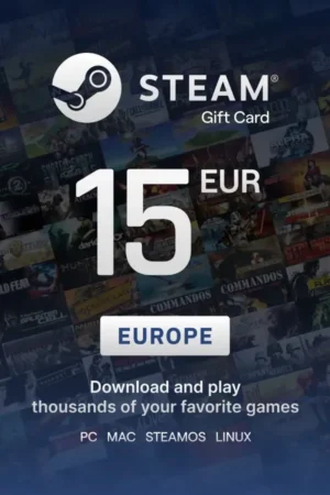 Steam Wallet 15 EUR Gift Card (Europe) - Digital Key