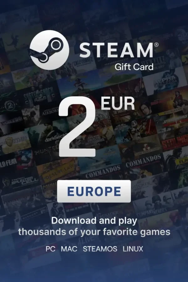 Steam Wallet 2 EUR Gift Card (Europe) - Digital Key