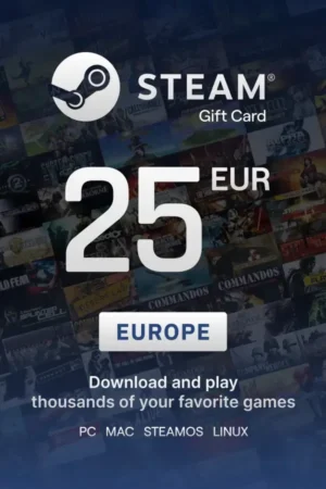 Steam Wallet 25 EUR Gift Card (Europe) - Digital Key