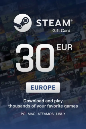 Steam Wallet 30 EUR Gift Card (Europe) - Digital Key