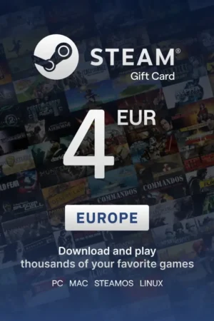 Steam Wallet 4 EUR Gift Card (Europe) - Digital Key